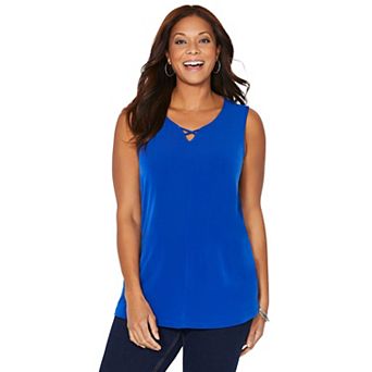 Catherines Women's Plus Size Petite Crisscross Timeless Tank