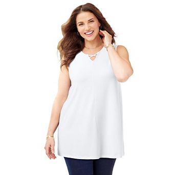 Catherines Women's Plus Size Petite Crisscross Timeless Tank