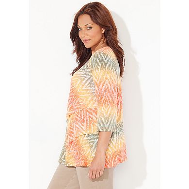 Catherines Women's Plus Size Poetry Tiered Tee