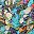 Navy Painterly Strokes