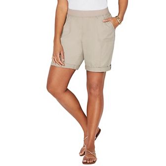 Catherines Women's Plus Size Stretch Knit Waist Cargo Short