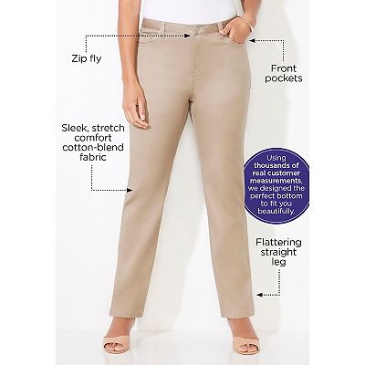 Catherines Women s Plus Size Sateen Stretch Pant