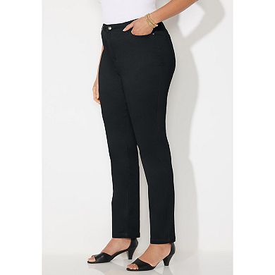 Catherines Women's Plus Size Sateen Stretch Pant