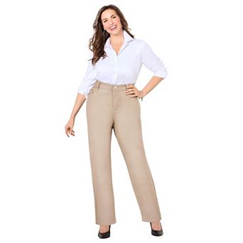 Catherines Women's Plus Size Sateen Stretch Pant