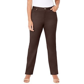 Catherines Women's Plus Size Tall Sateen Stretch Pant