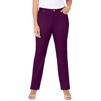 Catherines Women's Plus Size Tall Sateen Stretch Pant