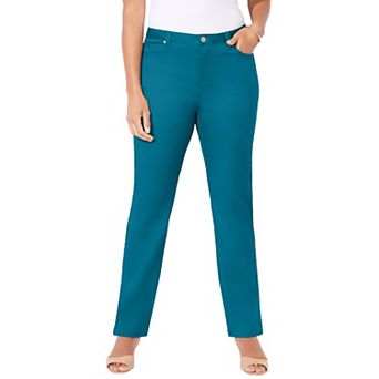 Catherines Women's Plus Size Tall Sateen Stretch Pant