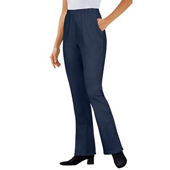 Woman Within Plus Size Petite Fineline Stretch Denim Pull-On Bootcut Jeans