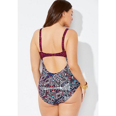 Swimsuits for All Women's Cut Out Underwire One Piece Swimsuit