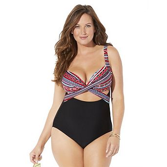 Swimsuits for All Women's Cut Out Underwire One Piece Swimsuit