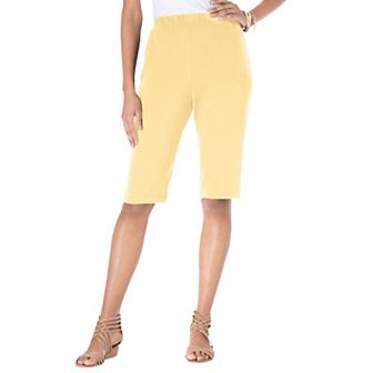 Roaman's Women's Plus Size Petite Plus Size Soft Knit Pull-On Bermuda Short