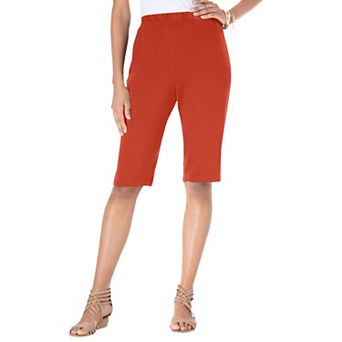 Roaman's Women's Plus Size Petite Plus Size Soft Knit Pull-On Bermuda Short