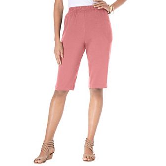 Roaman's Women's Plus Size Petite Plus Size Soft Knit Pull-On Bermuda Short