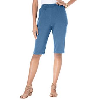 Roaman's Women's Plus Size Petite Soft Knit Bermuda Short