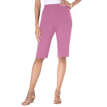 Roaman's Women's Plus Size Petite Soft Knit Bermuda Short