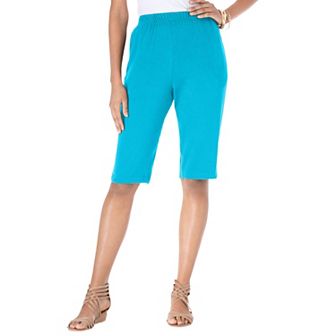 Roaman's Women's Plus Size Petite Plus Size Soft Knit Pull-On Bermuda Short