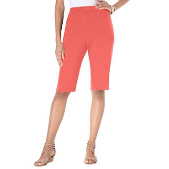 Roaman's Women's Plus Size Petite Plus Size Soft Knit Pull-On Bermuda Short