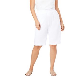 Roaman's Women's Plus Size Petite Plus Size Soft Knit Pull-On Bermuda Short