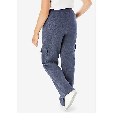 Woman Within Plus Size Petite Better Fleece Cargo Sweatpant
