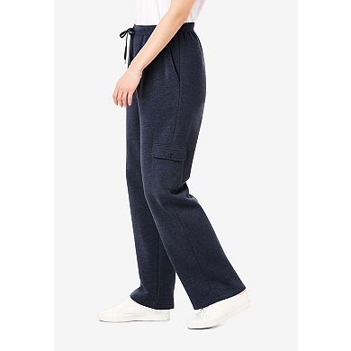 Woman Within Plus Size Petite Better-Fleece Pull-On Cargo Sweatpants