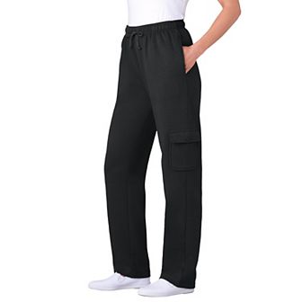 Woman Within Plus Size Petite Better-Fleece Pull-On Cargo Sweatpants