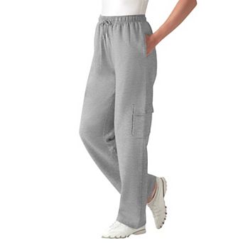 Woman Within Plus Size Petite Better-Fleece Pull-On Cargo Sweatpants