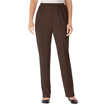 Woman Within Plus Size Petite Knit Hassle-Free Pull-On Elastic-Waist Pants