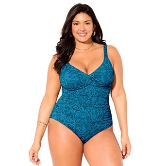 Swimsuits for All Women's V-Neck One Piece Swimsuit