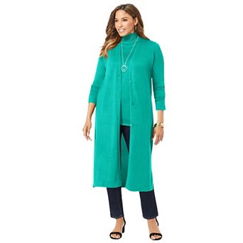 Jessica London Women's Plus Size Fine Gauge Duster Cardigan