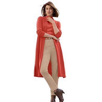 Jessica London Women's Plus Size Fine Gauge Duster Cardigan