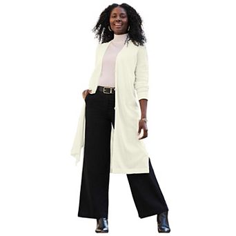 Jessica London Women's Plus Size Fine Gauge Duster Cardigan