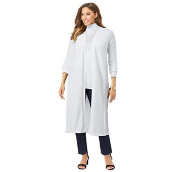 Jessica London Women's Plus Size Fine Gauge Duster Cardigan