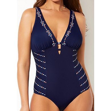 Swimsuits for All Women's Deep V-Neck One Piece Swimsuit