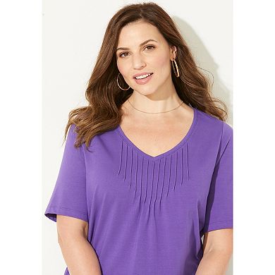 Catherines Women's Plus Size Suprema Pintuck Tee