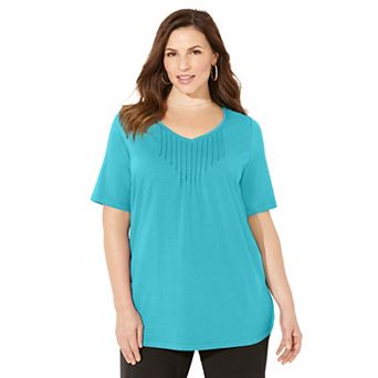 Catherines Women's Plus Size Suprema Pintuck Tee