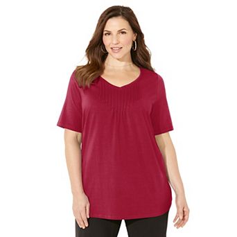 Catherines Women's Plus Size Suprema Pintuck Tee