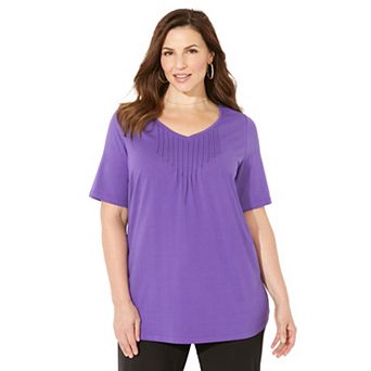 Catherines Women's Plus Size Suprema Pintuck Tee