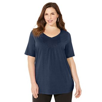 Catherines Women's Plus Size Suprema Pintuck Tee