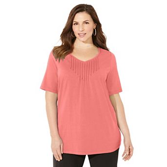 Catherines Women's Plus Size Suprema Pintuck Tee