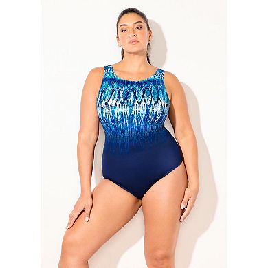 Swimsuits for All Women's Chlorine Resistant High Neck Tummy Control One Piece Swimsuit