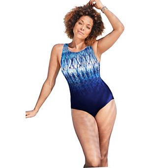 Swimsuits for All Women's Chlorine Resistant High Neck Tummy Control One Piece Swimsuit