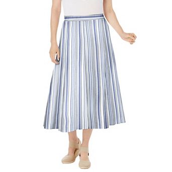 Woman Within Plus Size Petite Linen-Blend Skirt