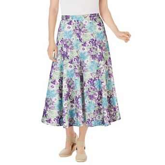 Woman Within Plus Size Petite Linen-Blend Skirt