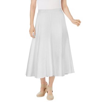Woman Within Plus Size Petite Linen-Blend Skirt