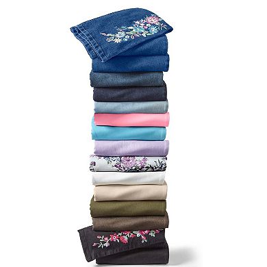 Woman Within Plus Size Petite Stretch Denim Wide-Leg Five-Pocket Jeans