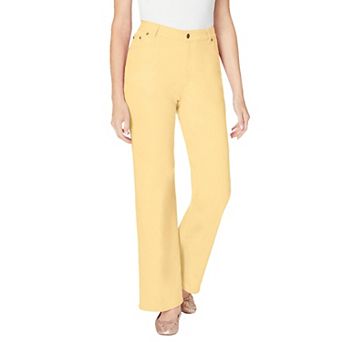 Woman Within Plus Size Petite Stretch Denim Wide-Leg Five-Pocket Jeans