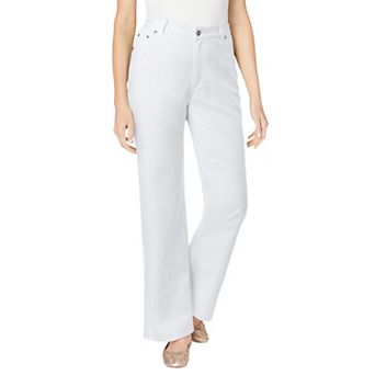 Woman Within Plus Size Petite Stretch Denim Wide-Leg Five-Pocket Jeans