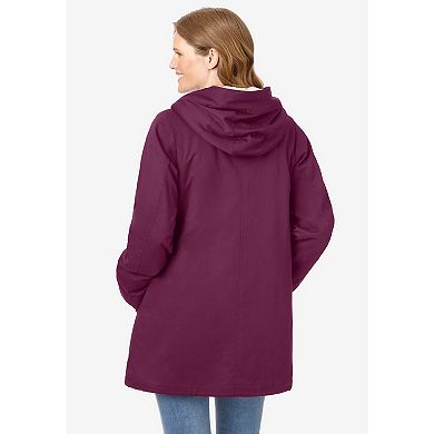 Woman Within Women's Plus Size Sherpa-Lined Hooded Parka