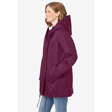 Woman Within Plus Size Sherpa-Lined Hooded Parka