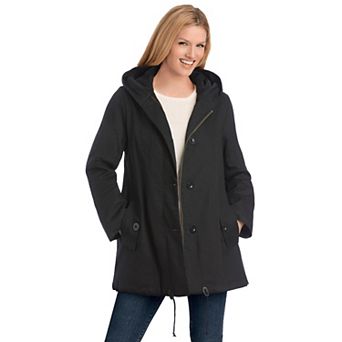 Woman Within Plus Size Sherpa-Lined Hooded Parka